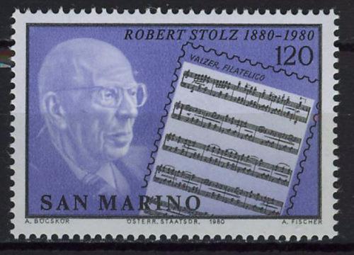 Poštová známka San Marino 1980 Robert Stolz, skladatel Mi# 1219