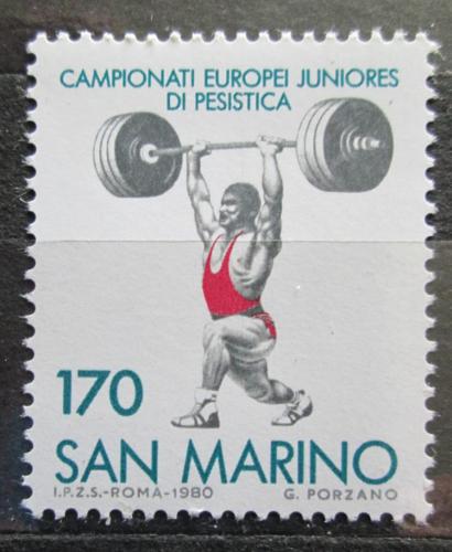 Poštová známka San Marino 1980 ME ve vzpírání Mi# 1221