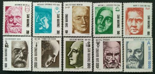 Poštové známky San Marino 1982 Vedci Mi# 1251-60