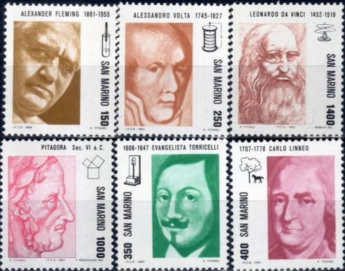 Poštové známky San Marino 1983 Vedci Mi# 1271-76