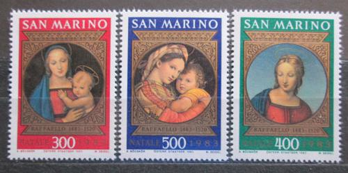 Poštová známka San Marino 1983 Vianoce, umenie, Raffael Mi# 1288-90