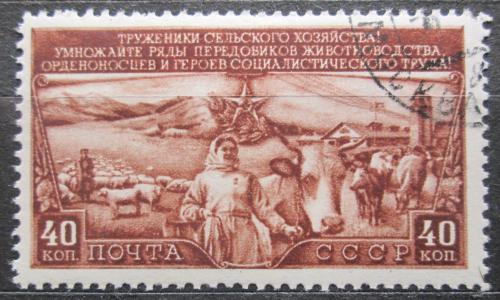 Poštová známka SSSR 1949 Chov dobytka Mi# 1399