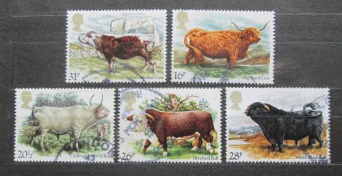 Poštové známky Ve¾ká Británia 1984 Krávy Mi# 979-83 Kat 5€