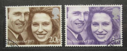 Poštové známky Ve¾ká Británia 1973 Princezna Anna a Mark Phillips Mi# 637-38