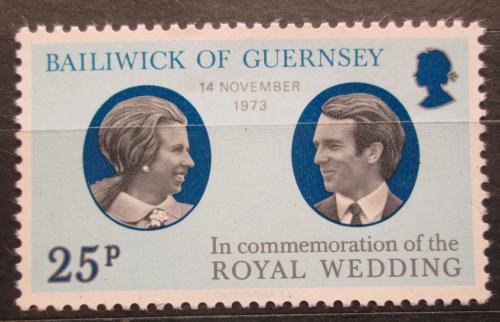 Poštová známka Guernsey 1973 Krá¾ovská svadba Mi# 88