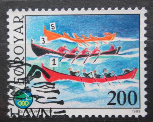 Poštová známka Faerské ostrovy 1989 Veslovanie Mi# 186