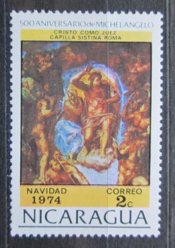 Poštová známka Nikaragua 1974 Vianoce, umenie, Michelangelo Mi# 1811