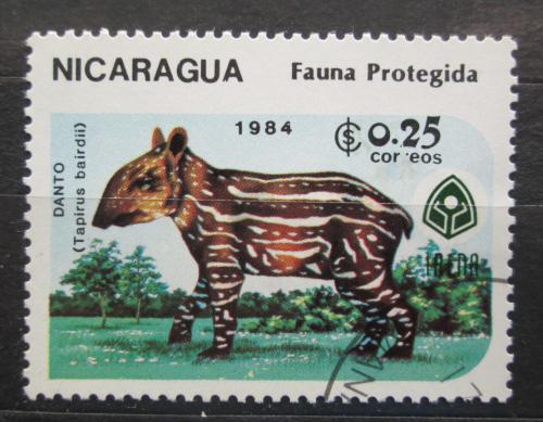 Poštová známka Nikaragua 1984 Tapír støedoamerický Mi# 2549