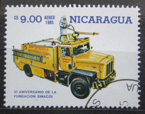 Poštová známka Nikaragua 1985 Hasièské auto Mi# 2618