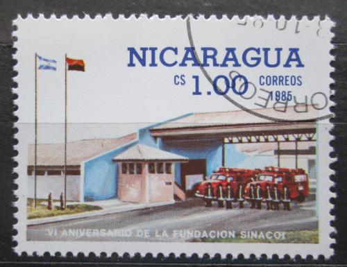 Poštová známka Nikaragua 1985 Hasièská autá Mi# 2614 