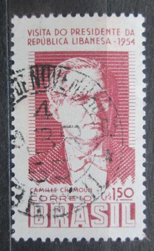 Potov znmka Brazlie 1954 Prezident Camille Chamoun Mi# 839 - zvi obrzok