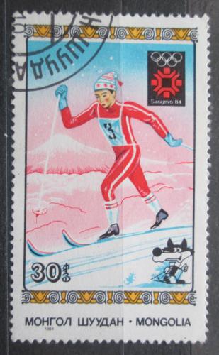 Poštová známka Mongolsko 1984 ZOH Sarajevo, bìh na lyžích Mi# 1601