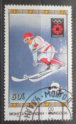 Poštová známka Mongolsko 1984 ZOH Sarajevo, sjezd Mi# 1603