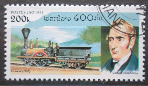Poštová známka Laos 1997 Parní lokomotíva Mi# 1555