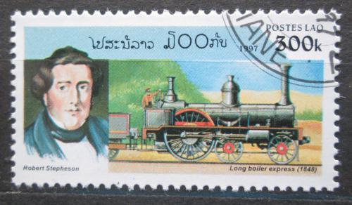 Poštová známka Laos 1997 Parní lokomotíva Mi# 1556