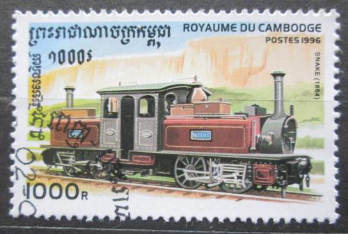 Poštová známka Kambodža 1996 Lokomotíva Mi# 1590