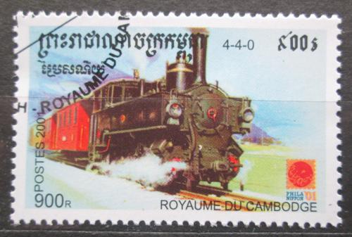 Poštová známka Kambodža 2001 Parní lokomotíva Mi# 2213