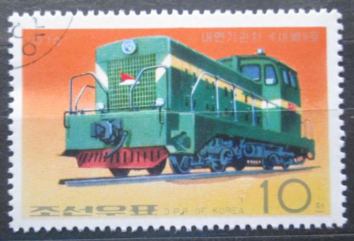 Poštová známka KLDR 1976 Dieselová lokomotíva Mi# 1557