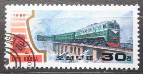 Poštová známka KLDR 1989 Dieselová lokomotíva Mi# 3067