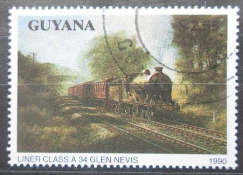 Poštová známka Guyana 1990 Parní lokomotíva Mi# 3170
