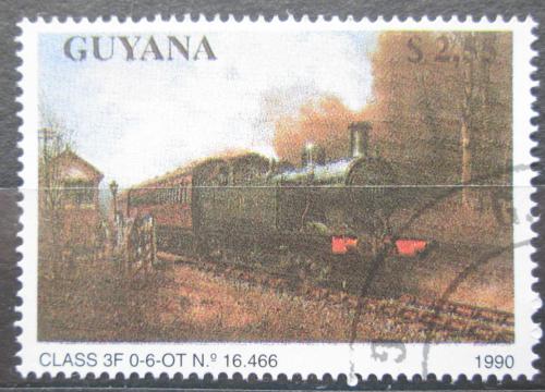 Poštová známka Guyana 1990 Parní lokomotíva Mi# 3172