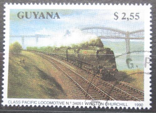 Poštová známka Guyana 1990 Parní lokomotíva Mi# 3174