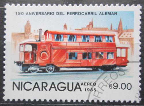 Poštová známka Nikaragua 1985 Parní lokomotíva Mi# 2582