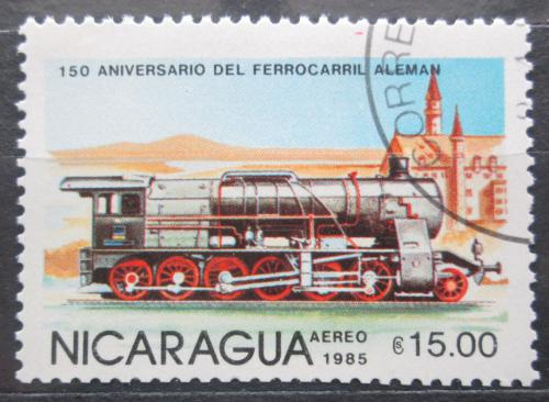 Poštová známka Nikaragua 1985 Parní lokomotíva Mi# 2583