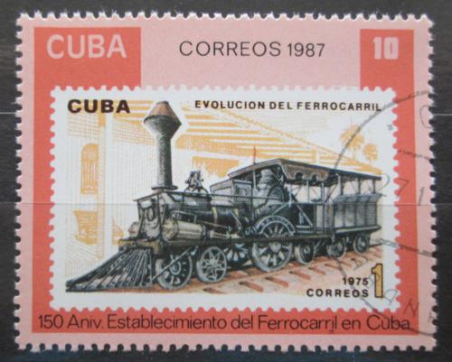 Poštová známka Kuba 1987 Parní lokomotíva Mi# 3144