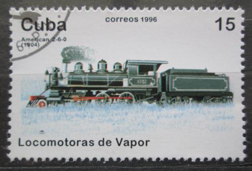 Poštová známka Kuba 1996 Parní lokomotíva Mi# 3947