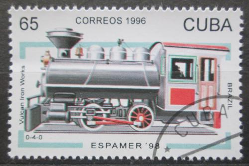 Poštová známka Kuba 1996 Parní lokomotíva Mi# 3981
