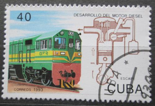 Poštová známka Kuba 1993 Dieselová lokomotíva Mi# 3652
