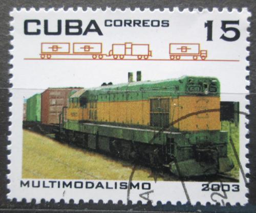 Poštová známka Kuba 2003 Dieselová lokomotíva Mi# 4518