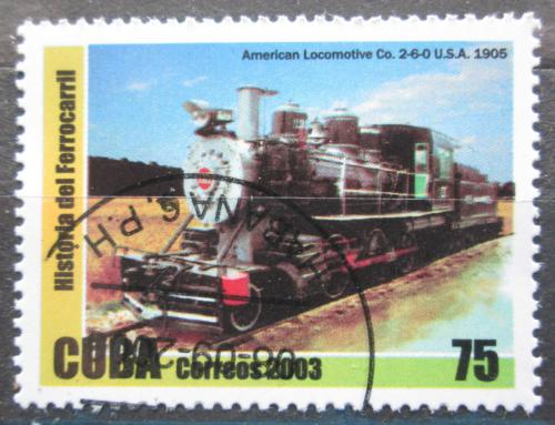 Poštová známka Kuba 2003 Parní lokomotíva Mi# 4536