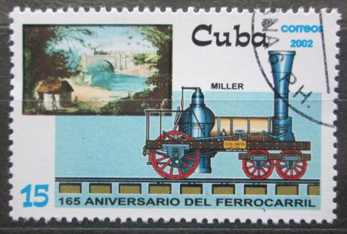 Poštová známka Kuba 2002 Parní lokomotíva Mi# 4474