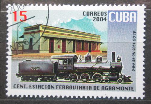 Poštová známka Kuba 2004 Parní lokomotíva Mi# 4644