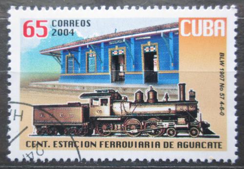 Poštová známka Kuba 2004 Parní lokomotíva Mi# 4645