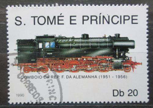 Poštová známka Svätý Tomáš 1990 Nìmecká lokomotíva Mi# 1171