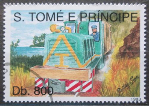 Poštová známka Svätý Tomáš 1993 Lokomotíva Mi# 1412 Kat 6€