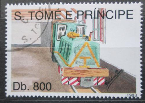 Poštová známka Svätý Tomáš 1993 Lokomotíva Mi# 1414 Kat 6€