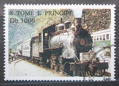 Poštová známka Svätý Tomáš 1995 Parní lokomotíva Mi# 1541 Kat 4.80€