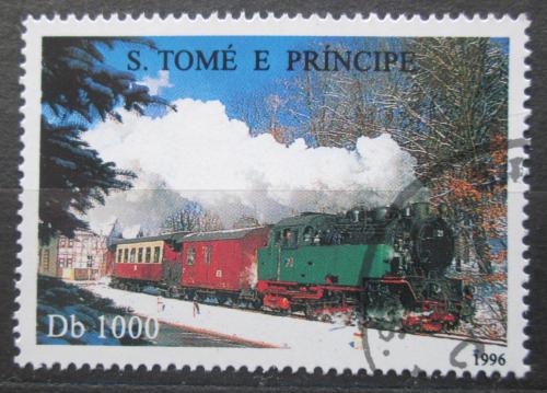Poštová známka Svätý Tomáš 1996 Parní lokomotíva Mi# 1691 Kat 3€ 