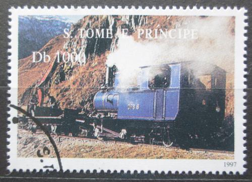 Poštová známka Svätý Tomáš 1997 Švýcarská lokomotíva Mi# 1733 Kat 3.30€