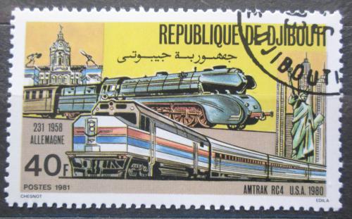 Poštová známka Džibutsko 1981 Lokomotívy Mi# 300