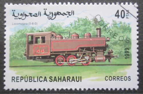 Poštová známka Sahara 1999 Parní lokomotíva Mi# N/N