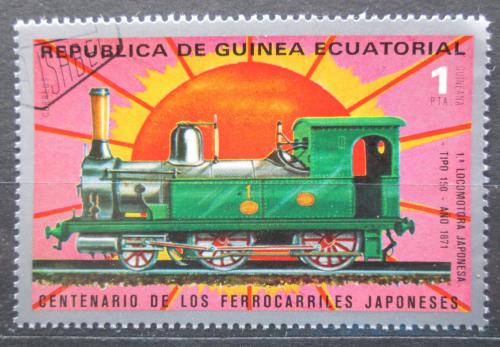 Poštová známka Rovníková Guinea 1972 Stará parní lokomotíva Mi# 147
