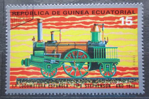 Poštová známka Rovníková Guinea 1972 Stará parní lokomotíva Mi# 152