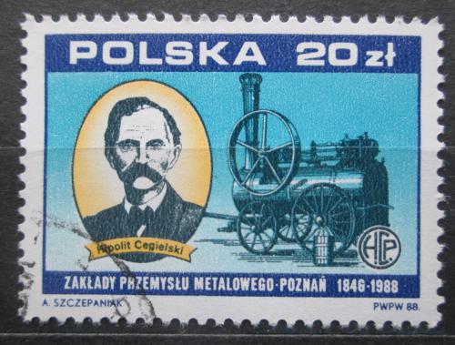 Poštová známka Po¾sko 1988 Parní lokomotíva Mi# 3177