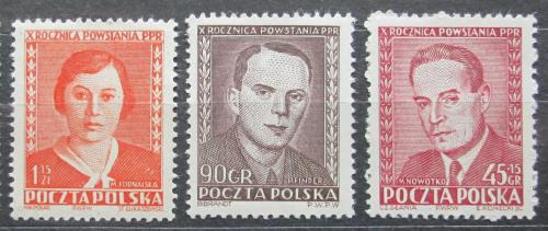 Poštové známky Po¾sko 1952 Osobnosti Mi# 721-23