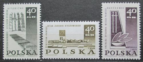 Poštové známky Po¾sko 1967 Váleèné pamätníky Mi# 1757-59